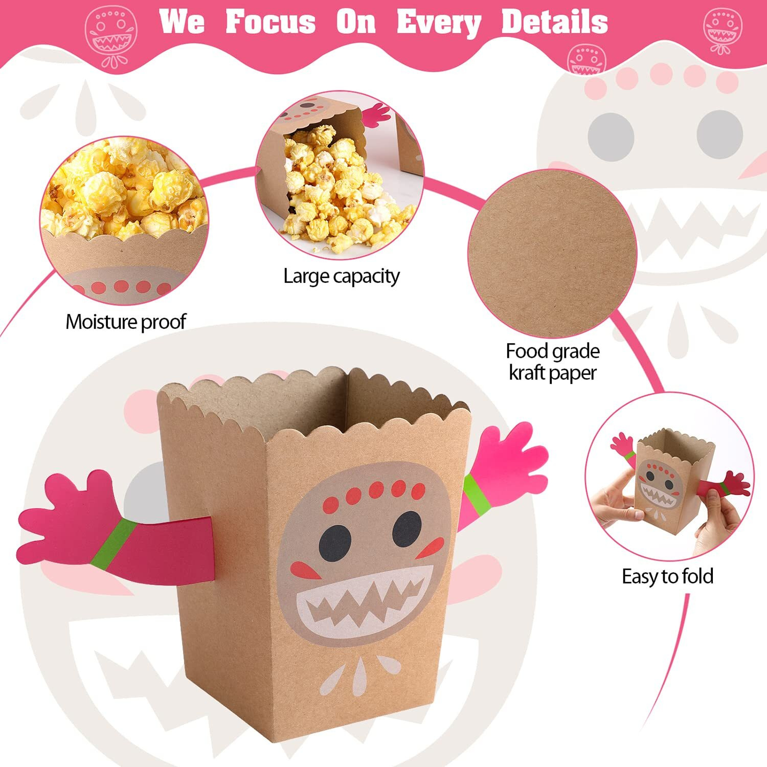 Coroder Moana Popcorn Box Diy Snack Popcorn Box Luau Party Supply Hawaiian Birthday Party Decoration Party Supply Hawaiian Party Decoration Party Favors(12Pcs)