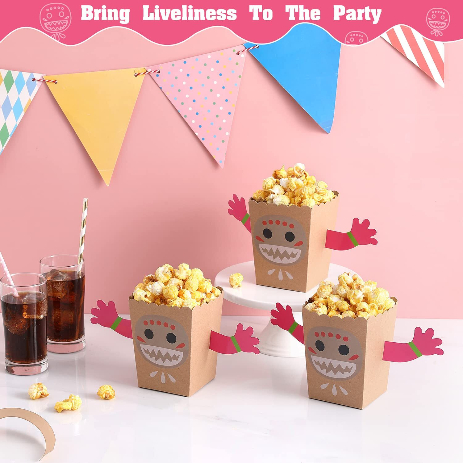 Coroder Moana Popcorn Box Diy Snack Popcorn Box Luau Party Supply Hawaiian Birthday Party Decoration Party Supply Hawaiian Party Decoration Party Favors(12Pcs)