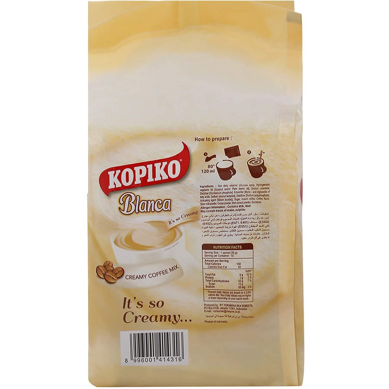 Kopiko Blanca 3 In 1 Creamy Coffee Mix, 10.6 Oz (Pack Of 10)