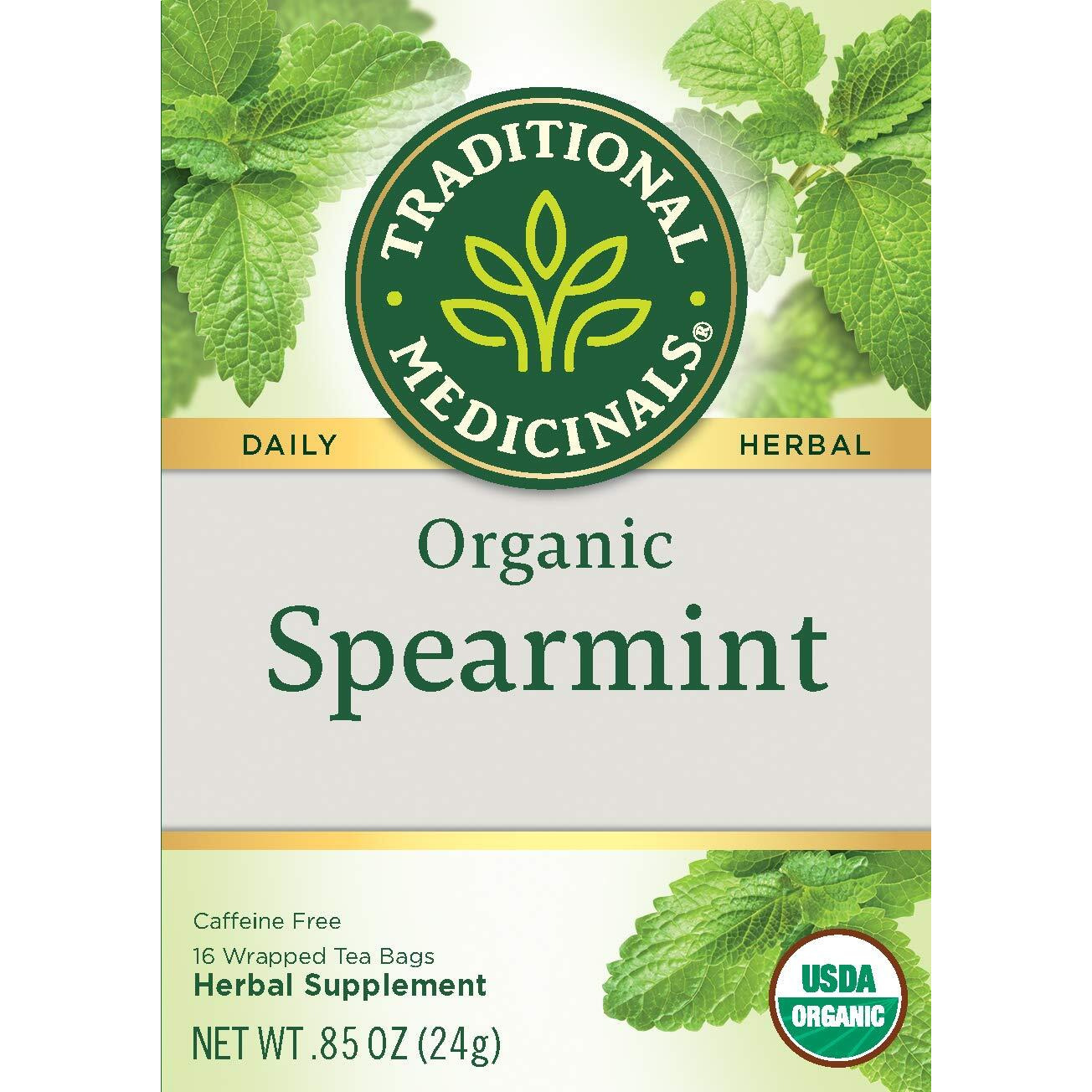 Traditional Medicinals Tea, Organic Spearmint, Supports Everyday Wellness, Healthy & Refreshing, 16 Tea Bags
