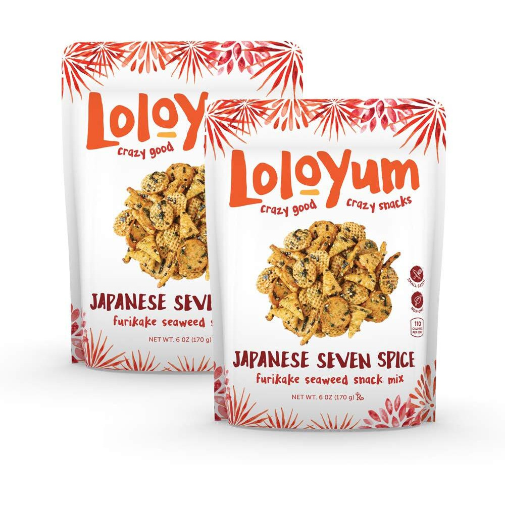 Loloyum Furikake Seaweed Snack Mix (Japanese Seven Spice, 6Oz X 2 Packs)