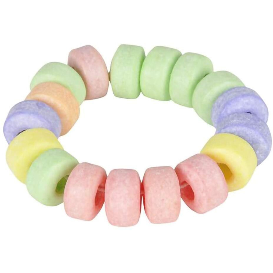 Stretchable Candy Bracelet, Multicolor Fruit-Flavored Chewables For Party Favors (12-Pack)