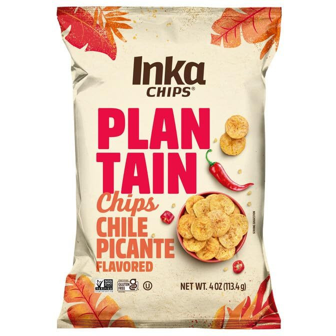 Inka Crops Inka Chips- Chile Picante Plantain Chips,4 Ounce (Pack Of 3)