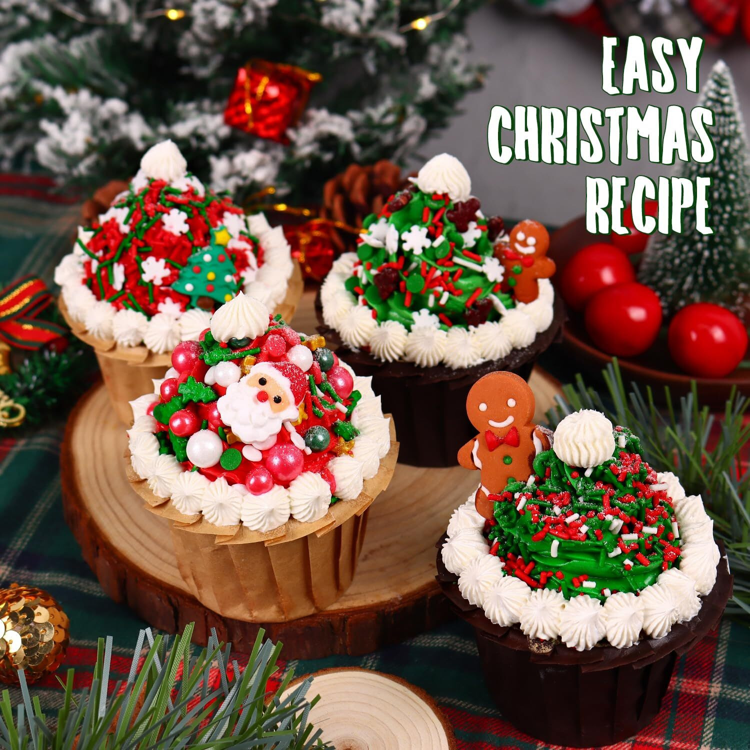 Christmas Sprinkles For Cake Decorating 7Ounce, Christmas Jimmies Sprinkles For Christmas Party, Sprinkles For Cupcake Toppers, Cookie, Ice Cream Decorations Celebrations