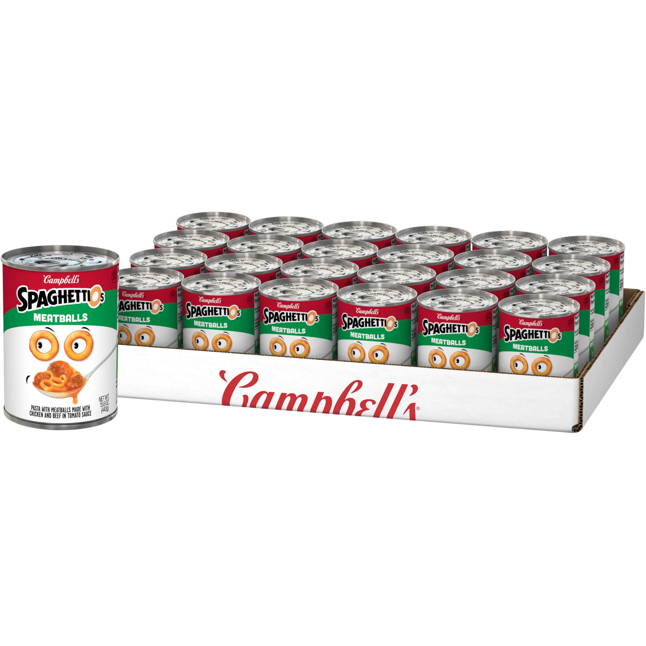 Spaghettios Canned Pasta With Meatballs, 15.6 Oz Can (Pack Of 24)