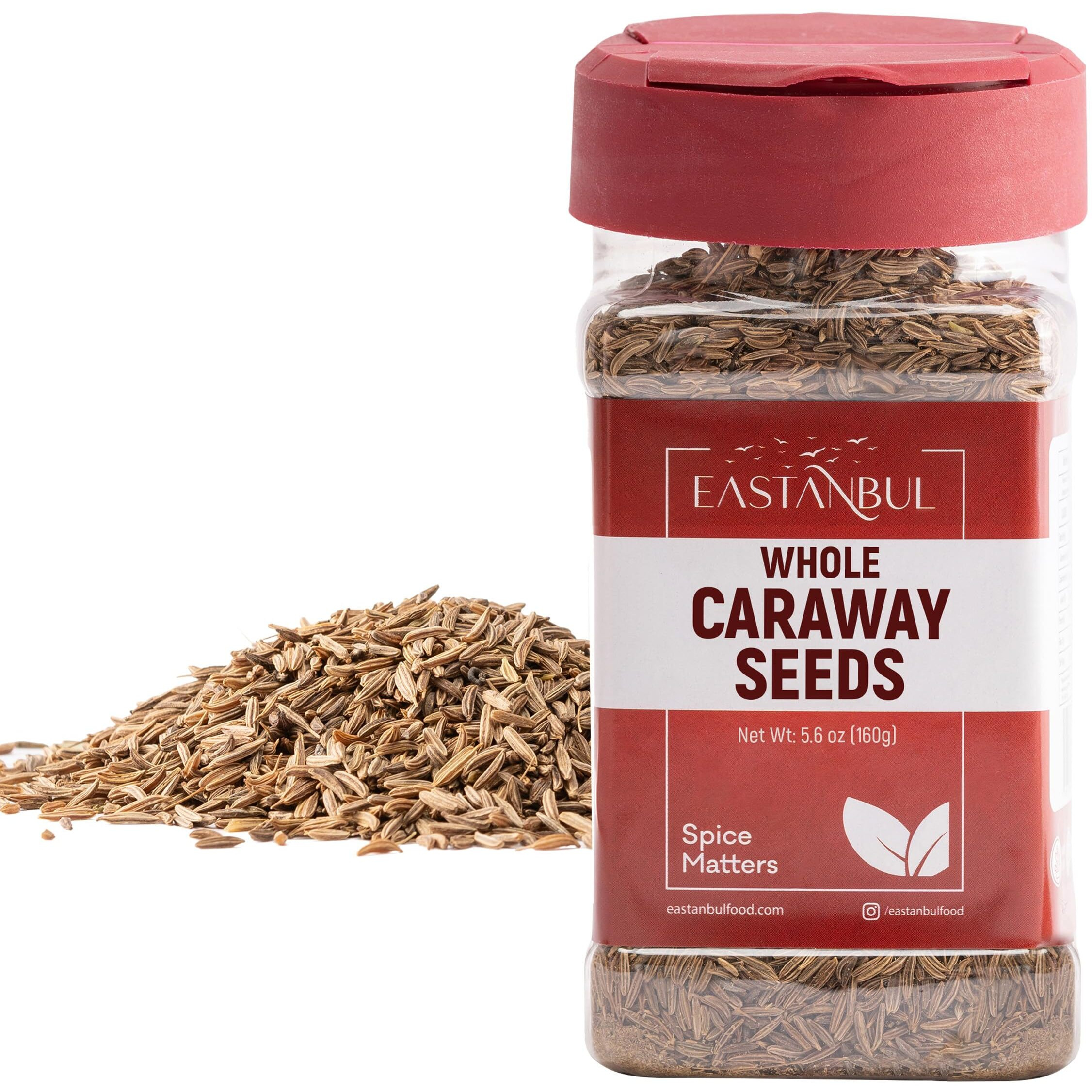 Eastanbul Caraway Seeds 5.6 Oz 100% Natural Carraway Seeds For Cooking, Fresh-Cut Whole Caraway Seed, Aromatic Caraway Seeds For Bread, Sauerkraut, Rye Bread, Soda Bread, Pumpernickel & Much More