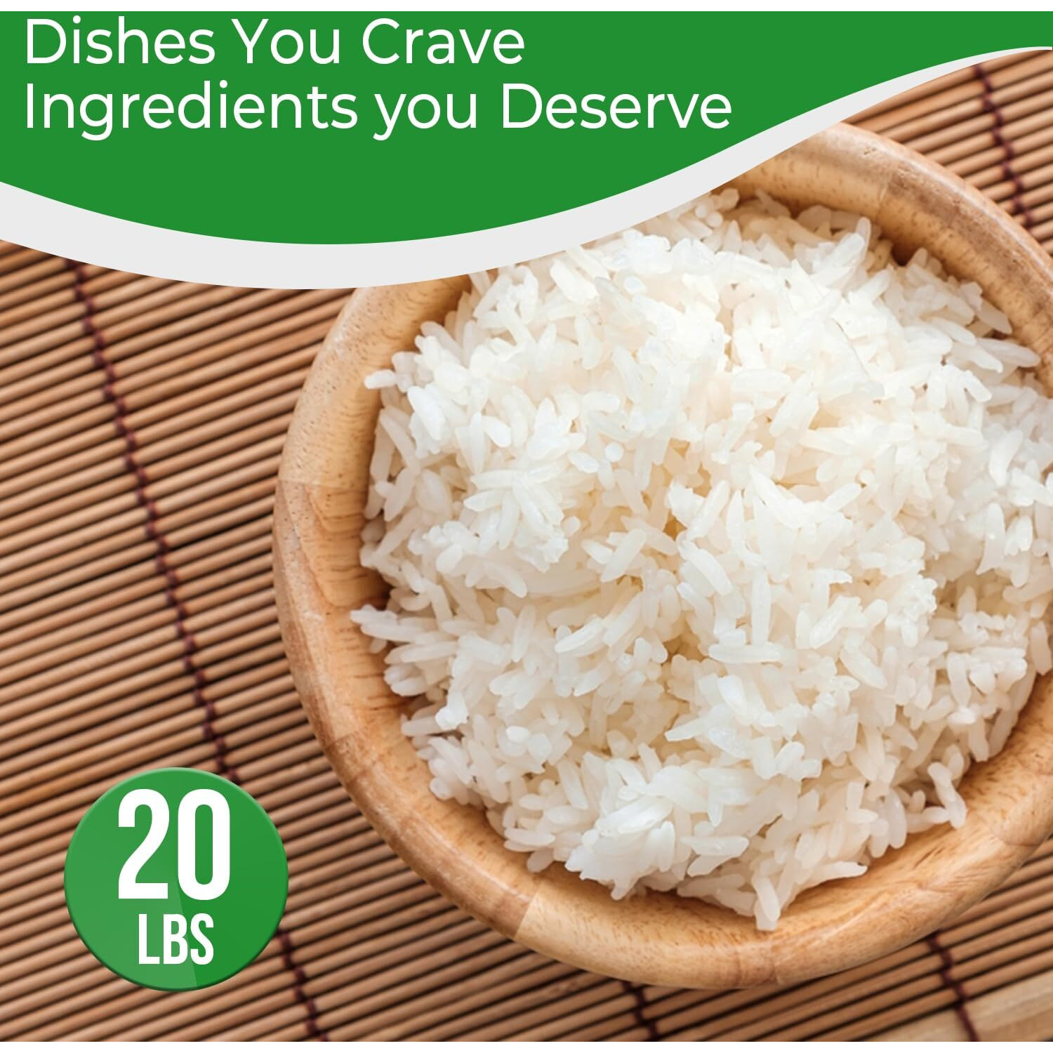 20 Pounds (Lbs) Organic Premium Thai Hom Mali Jasmine Rice | Endorsed By Pro Chefs | Four Elephants Brand | Cooking Instructions Packaging