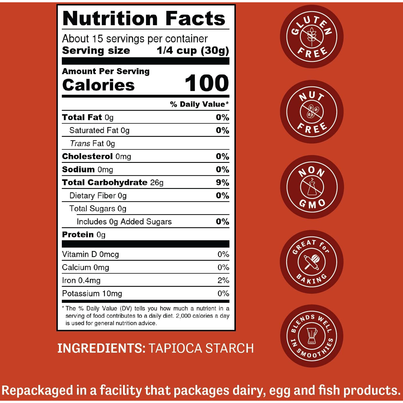 Judees Tapioca Starch 1 Lb - Non-Gmo, Gluten-Free And Nut-Free - Great For Gluten-Free Baking, Cooking, Thickening, And Making Boba - Packaged In The Usa