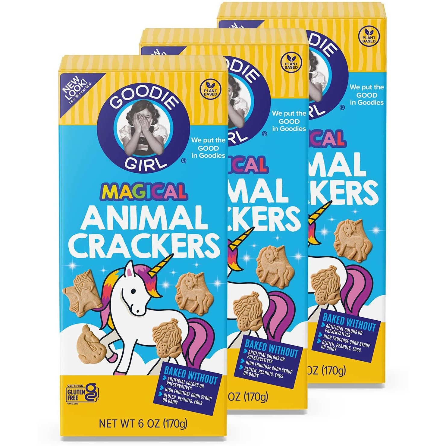 Goodie Girl Magical Animal Crackers | Gluten Free | Dairy Free | Egg Free | Peanut Free | Kosher (6Oz Boxes, Pack Of 3)