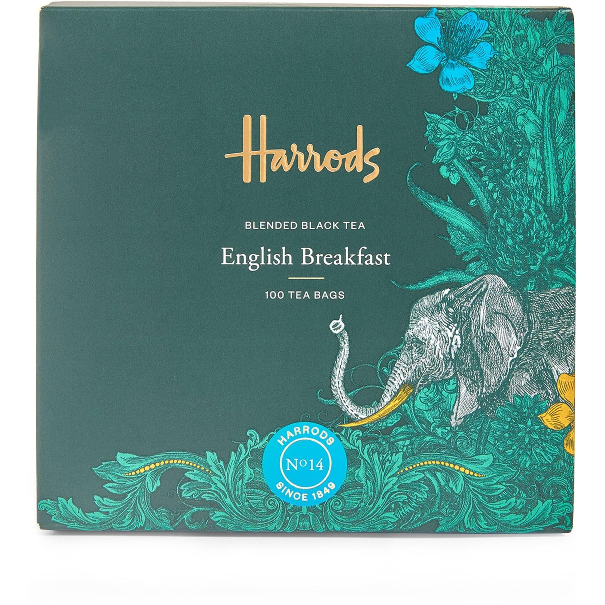 Harrods Of London England English Breakfast Tea 100 Tea Bags