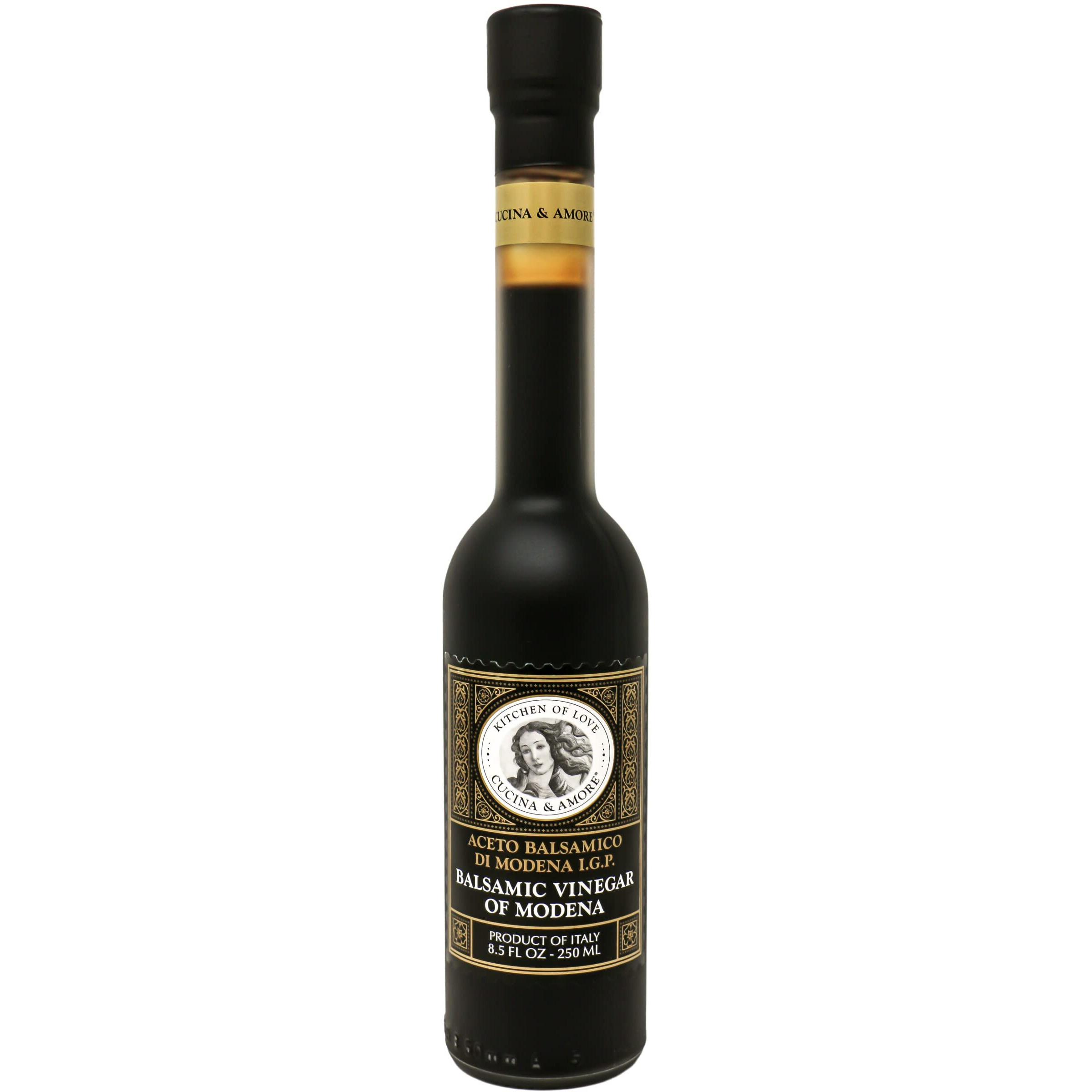 Cucina & Amore Balsamic Vinegar Of Modena | High Density, Authentic Italian Igp, Food Glaze, Reduction, Salad Dressing, Cooking, Baking, 8.5 Fl Oz