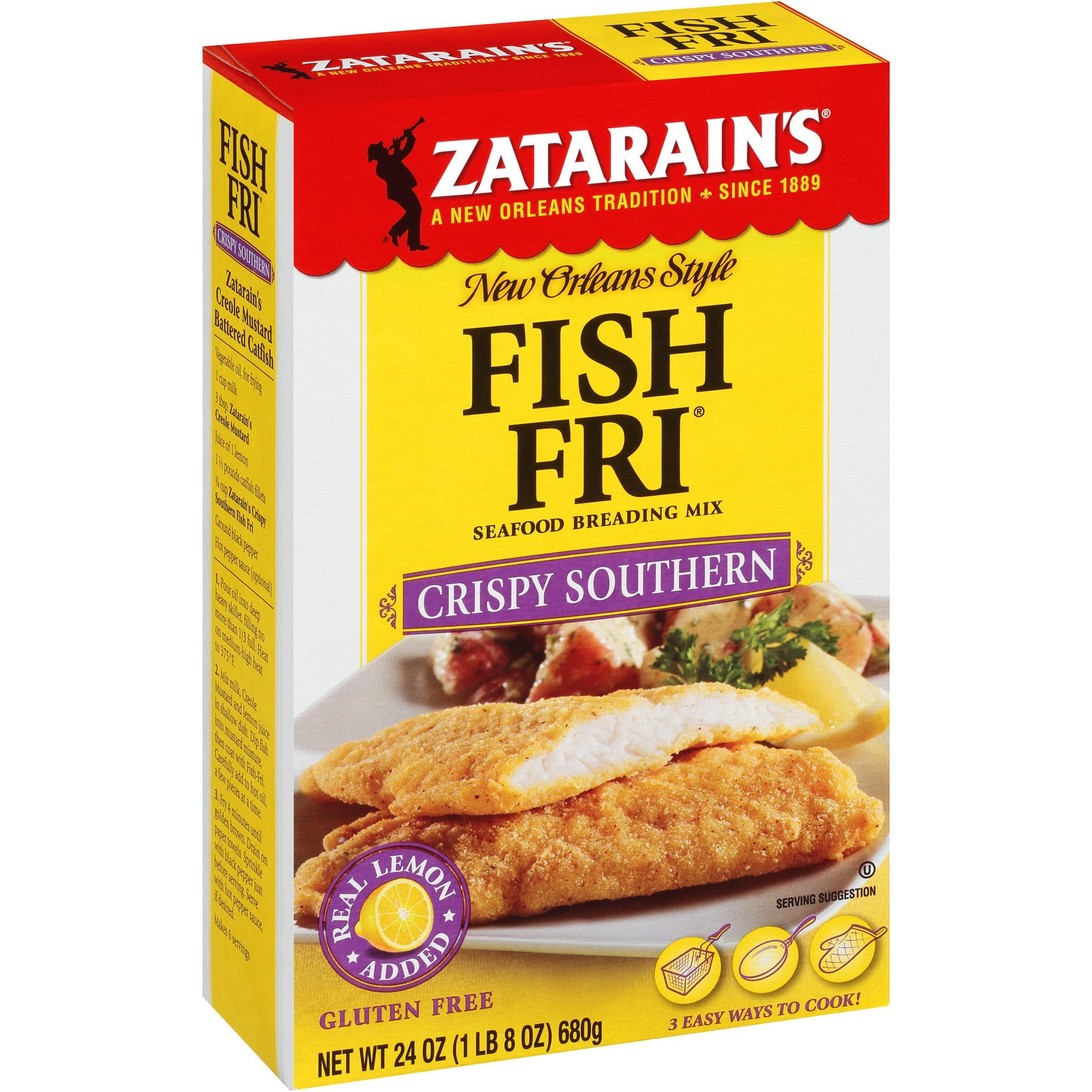 Zatarain's Crispy Southern Fish Fri Seafood Breading Mix, 24 Oz (Pack Of 8)