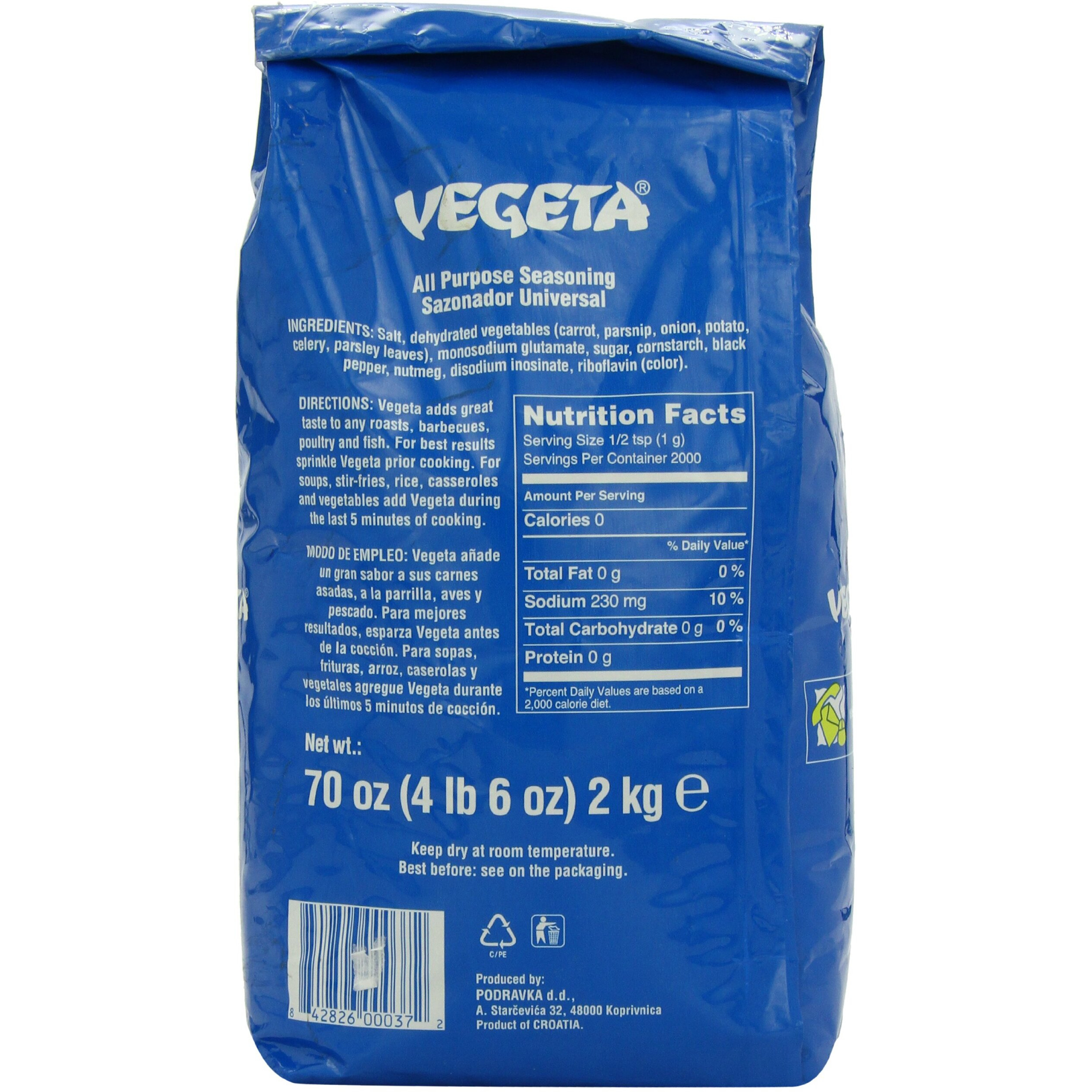 Vegeta Gourmet Seasoning And Soup Mix, 4.4-Pound Bags (Pack Of 2)