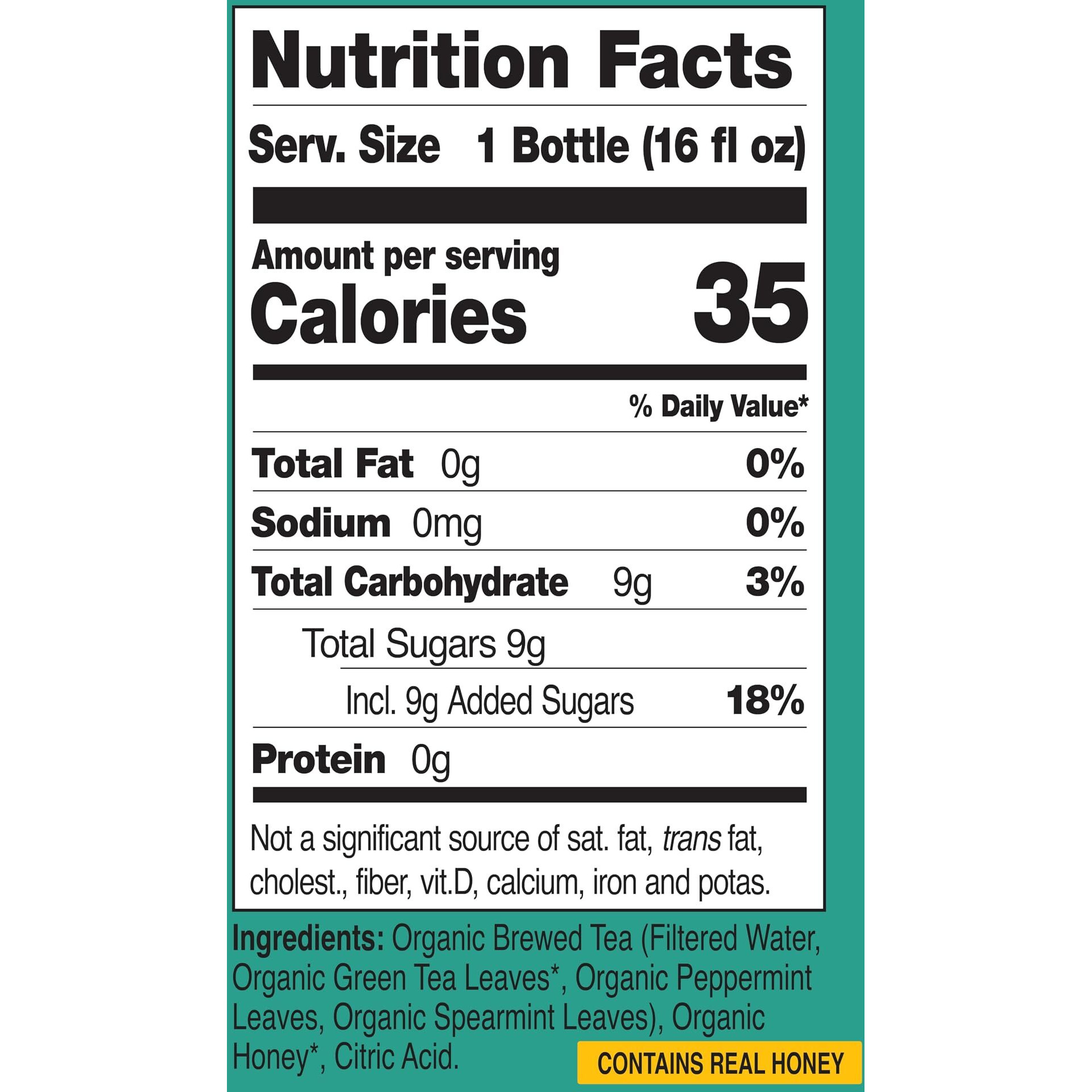 Just Ice Tea Organic Iced Tea, 16 Fl Oz Glass Bottles (Morrocan Mint Green Tea, Pack Of 12)