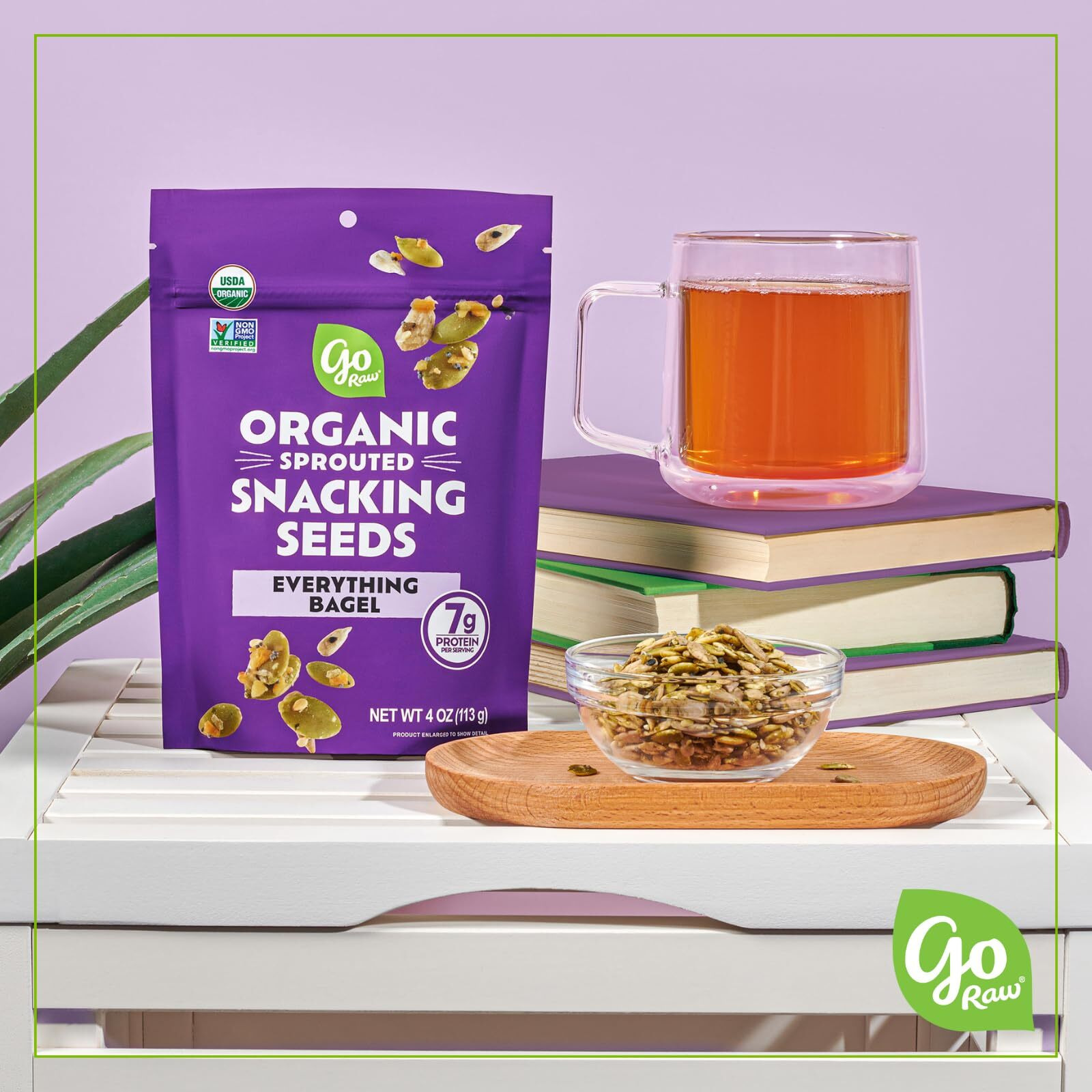 Go Raw Organic Sprouted Everything Bagel Snacking Seeds, 4 Oz, 6 Pack, Pumpkin & Sunflower Seeds, Keto, Kosher