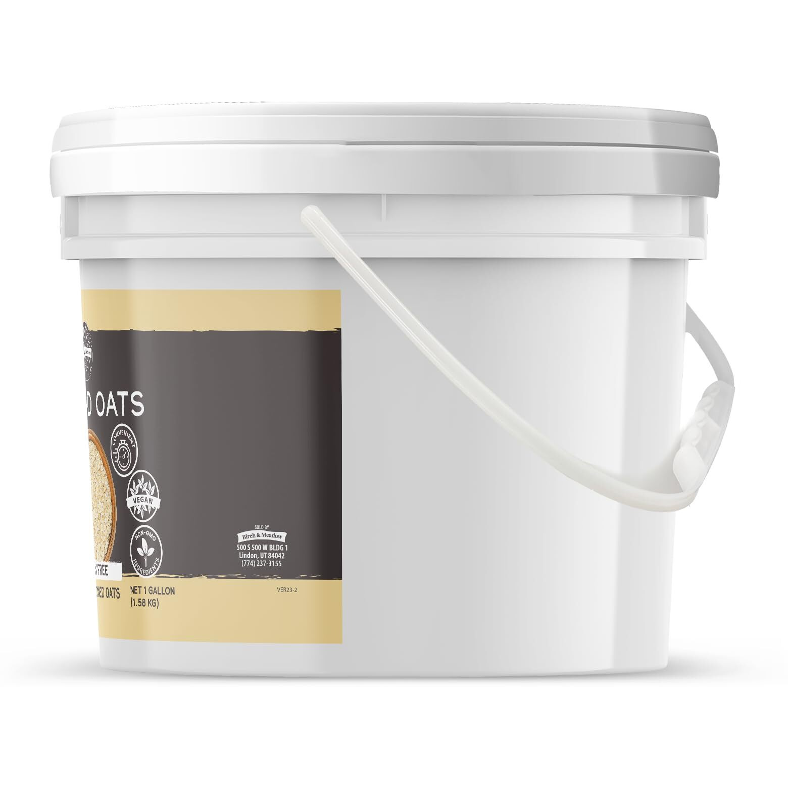 Birch & Meadow 1 Gallon Of Gluten-Free Rolled Oats, Food Storage, Old-Fashioned Oats