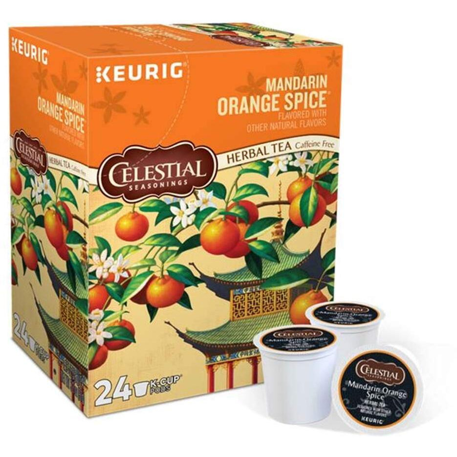 Keurig Tea And Ice Tea Pods K-Cups 18 / 22 / 24 Count Capsules All Brands / Flavors (Twinings/Chai/Celestial/Tazo/Diet Snapple) (24 Pods Mandarin Orange Spice Herbal Tea)