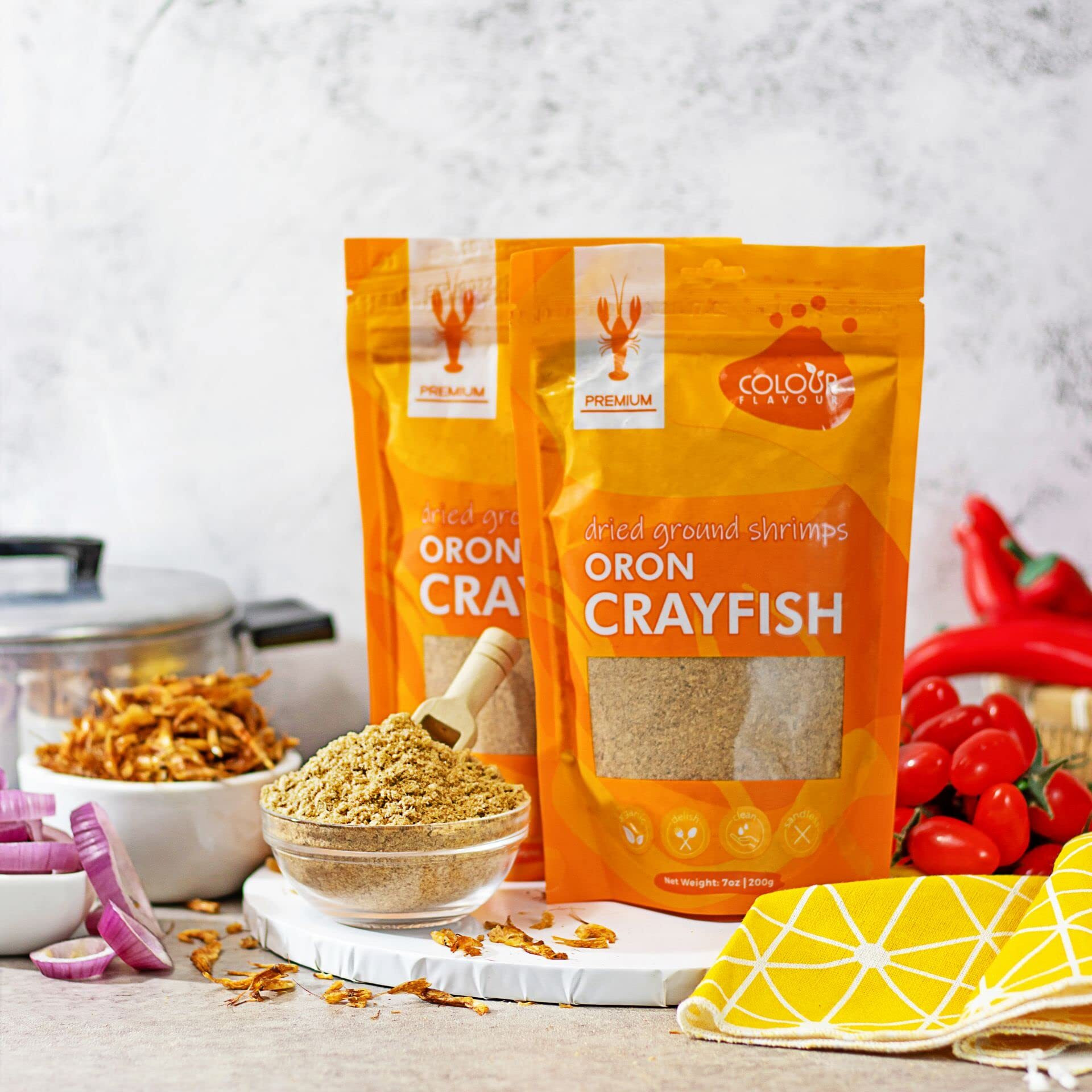 Colour Flavour Premium Quality Nigerian Dry Shrimp Crayfish Powder (7 Ounce (Pack Of 1))