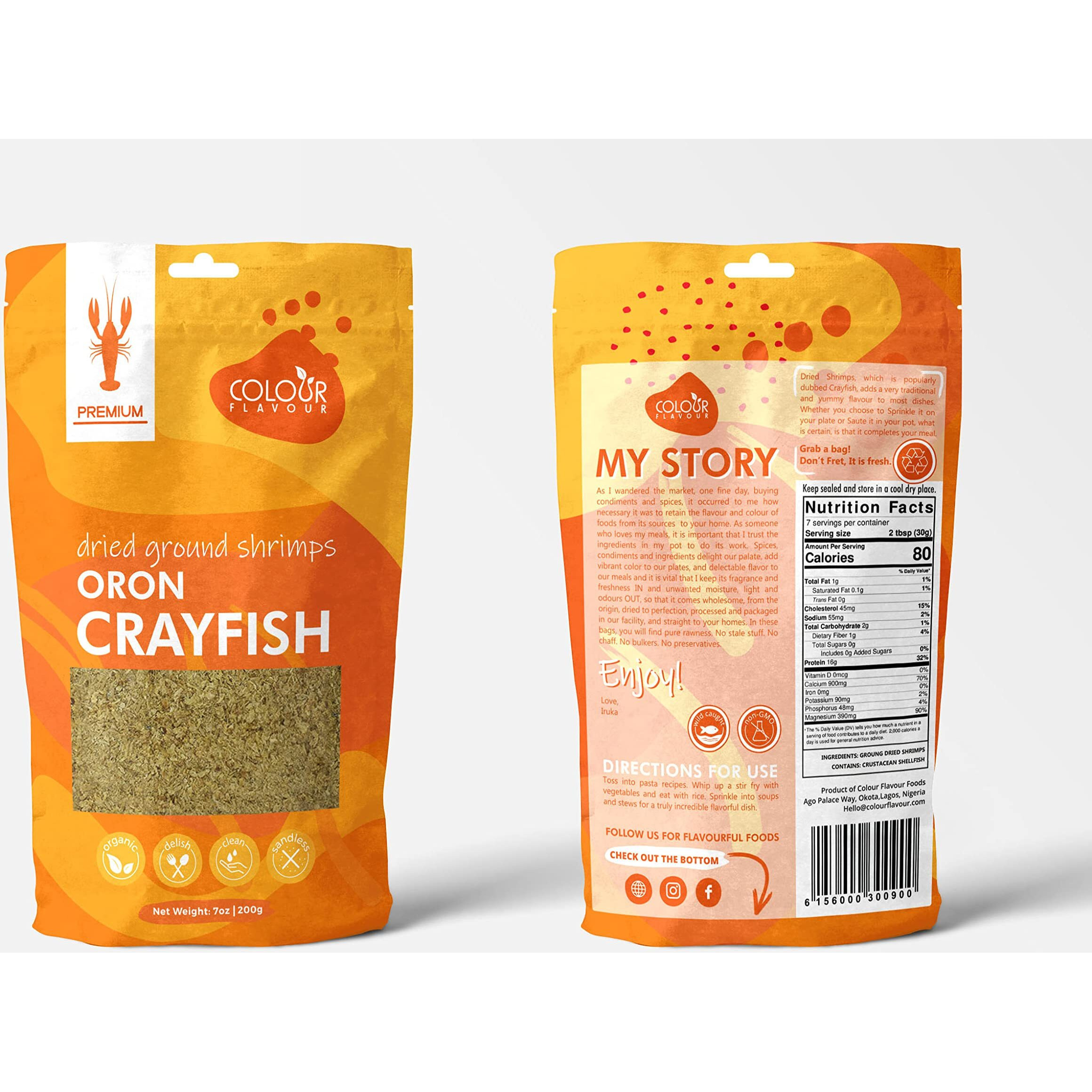 Colour Flavour Premium Quality Nigerian Dry Shrimp Crayfish Powder (7 Ounce (Pack Of 1))