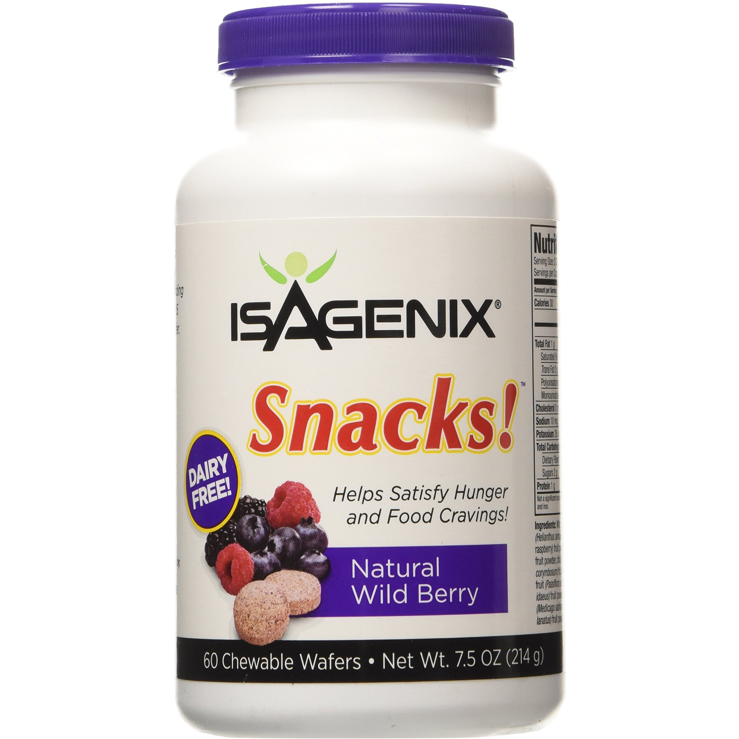 Isagenix Snacks 60 Natural Wild Berry Chewable Wafers 7.5 Oz (214 G)
