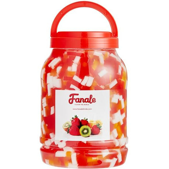 Fanale Coconut Jelly Topping Nata De Coco For Bubble Tea 8.3 Lb | Rainbow Jelly | For Boba Tea, Smoothies, Slushes, Desserts | 8.3 Pound (Pack Of 4) | Jel001-Cs