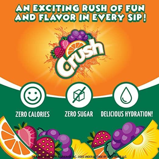 Crush, Summer Variety, Liquid Water Enhancer - New, Better Taste (4 Bottles, Makes 96 Flavored Water Drinks) - Sugar Free, Zero Calorie
