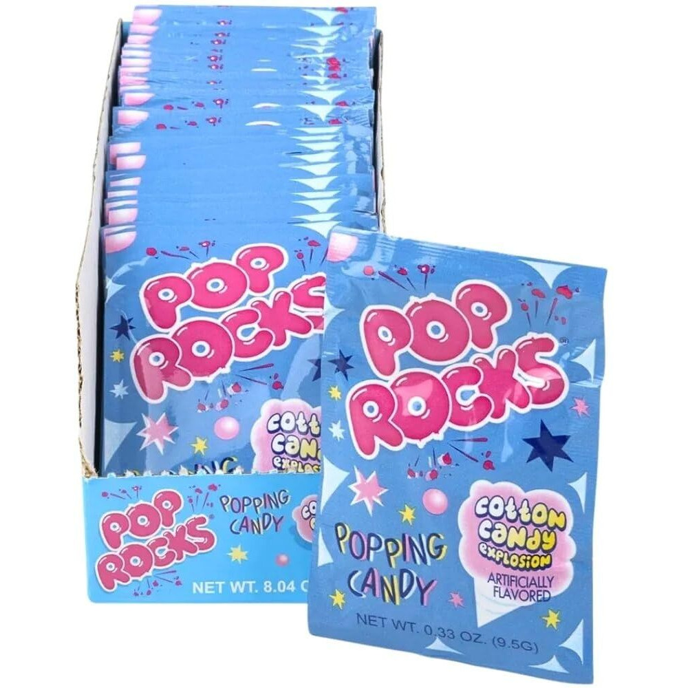 Pop Rocks Popping Candy, Cotton Candy, 24 Count, 0.33 Ounce (Pack Of 24)