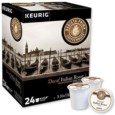 Barista Prima Coffeehouse Dark Roast Extra Bold K-Cup For Keurig Brewers, Decaf Italian Roast Coffee,4 Pack Of 24 Cups Each (96 Count)