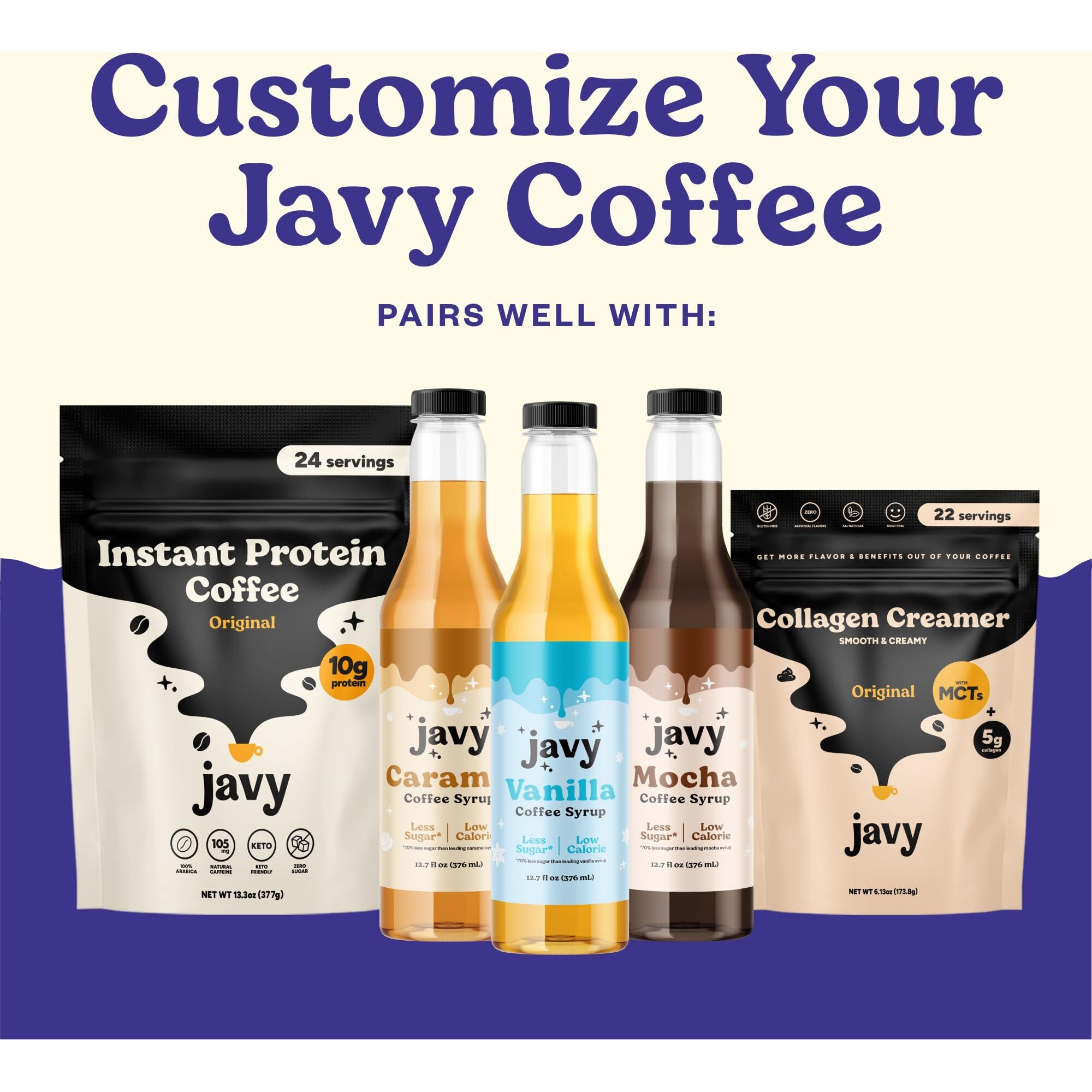 Javy Coffee Concentrate - Cold Brew Coffee, Perfect For Instant Iced Coffee, Cold Brewed Coffee And Hot Coffee, 35 Servings - Salted Caramel