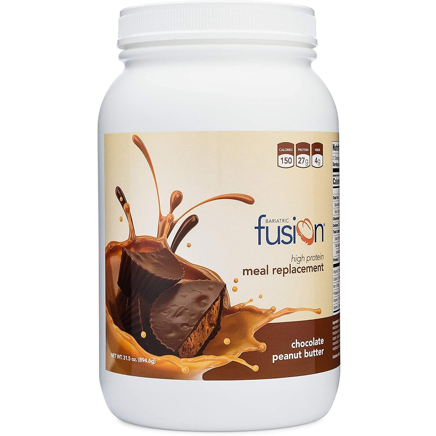 Bariatric Fusion Meal Replacement Protein 21 Serving Tub Chocolate Peanut Butter For Bariatric Surgery Patients Including Gastric Bypass & Sleeve Gastrectomy