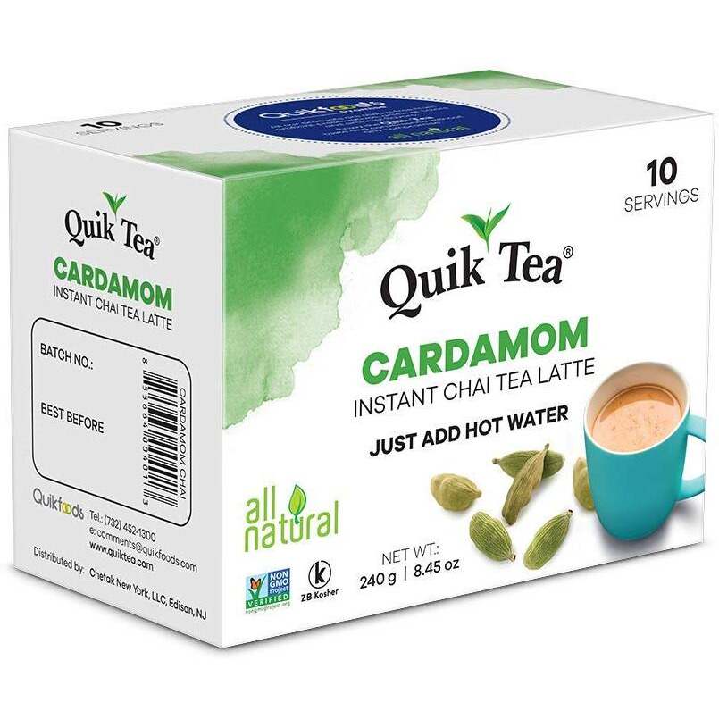 Quiktea Chai Tea Latte 4 Flavor Variety Pack, Cardamom/Masala/Ginger/Lemongrass, 34 Oz