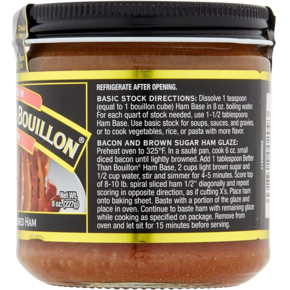 Better Than Bouillon Premium Ham Base, Made With Seasoned Ham, Blendable Base For Added Flavor, 38 Servings Per Jar, 8-Ounce Jar (Pack Of 1)