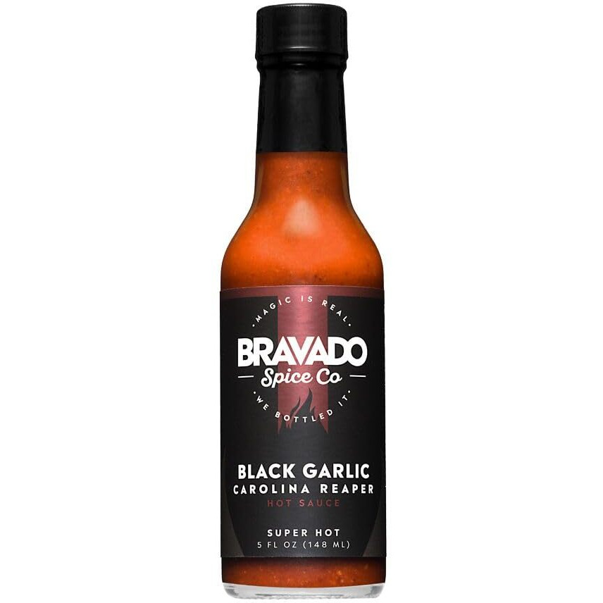 Black Garlic And Carolina Reaper Hot Sauce By Bravado Spice Featured On Hot Ones Gluten Free, Vegan, Low Carb, Paleo All Natural 5 Oz Bottle Award Winning Gourmet Hot Sauce