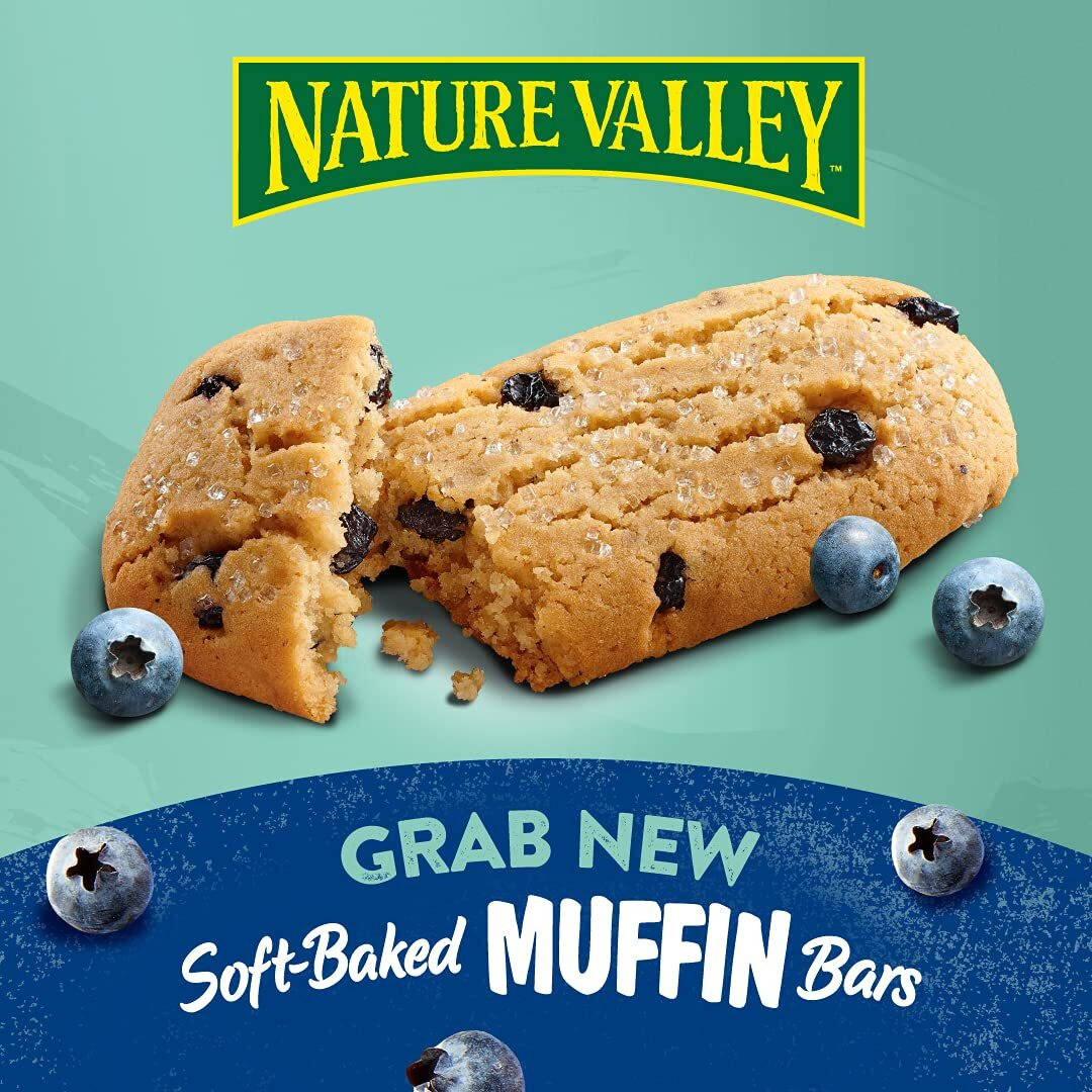 Nature Valley Soft-Baked Muffin Bars, Blueberry, Snack Bars, 5 Bars, 6.2 Oz (Pack Of 6)