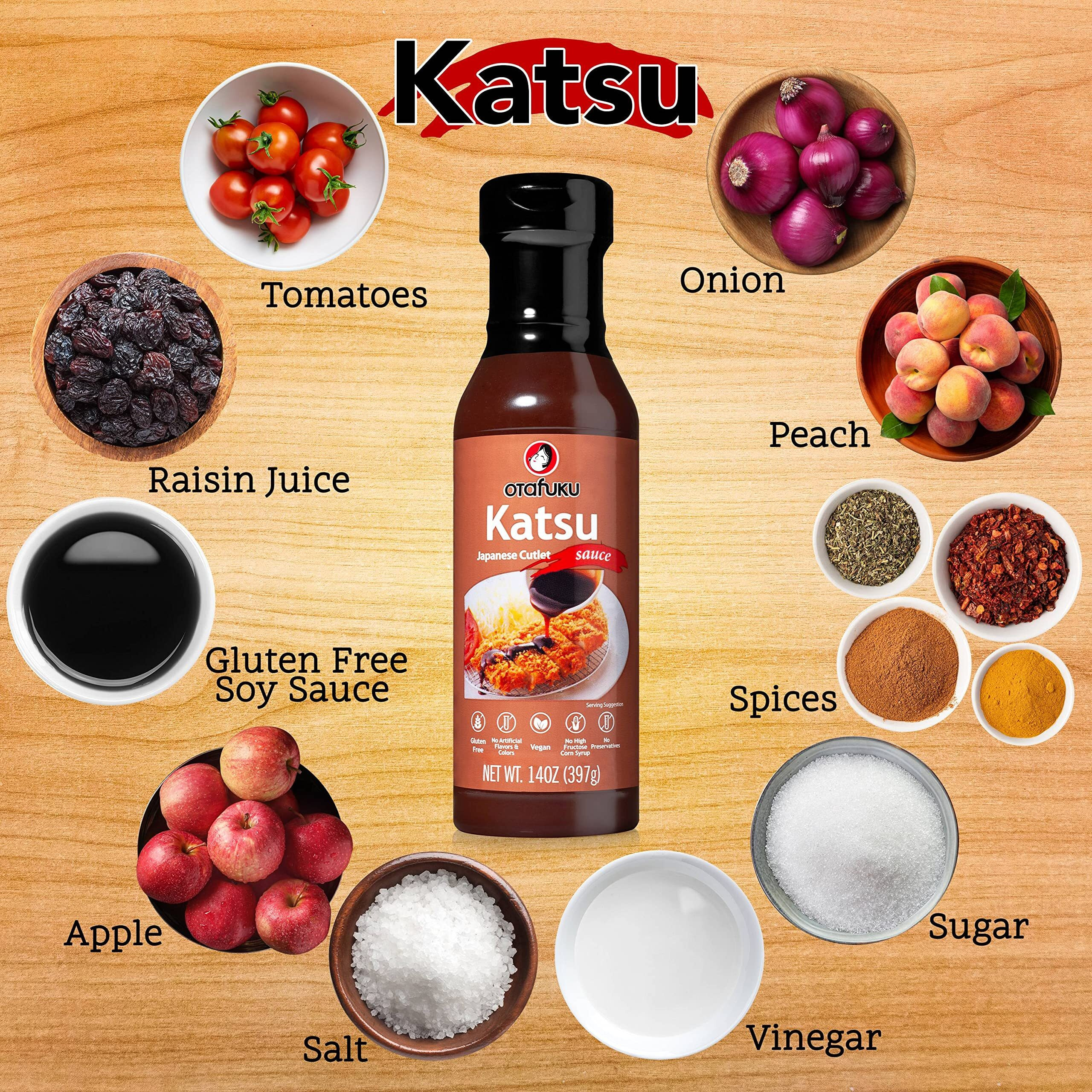Otafuku Japanese Tonkatsu Sauce, Rich And Savory Katsu Sauce For Japanese Fried Pork Cutlets, Gluten Free And Vegan (14 Ounces)