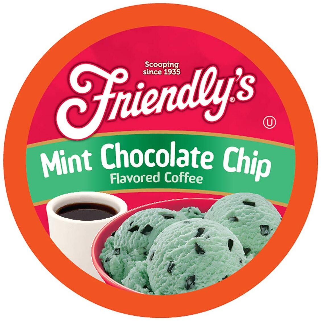 Friendly's Flavored Ice Cream Coffee Pods, Compatible With Keurig K Cup Brewers (Mint Chocolate Chip, 40 Count)
