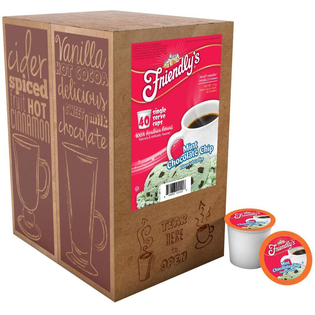 Friendly's Flavored Ice Cream Coffee Pods, Compatible With Keurig K Cup Brewers (Mint Chocolate Chip, 40 Count)