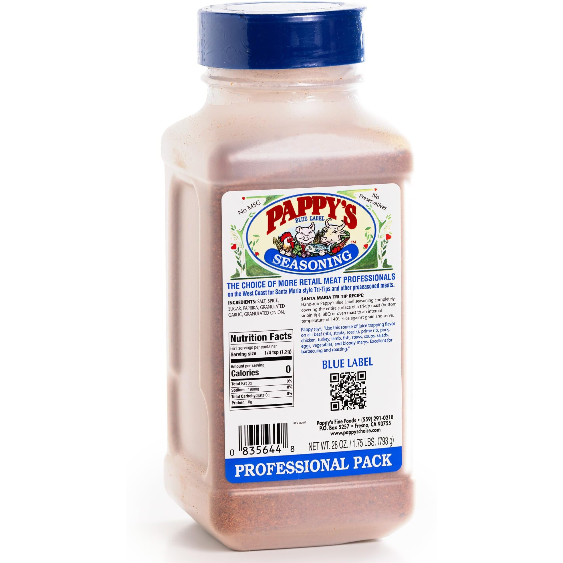 Pappy's Choice Seasonings - Less Salt. Perfect For Bbq And Smoked Brisket, Steak, Beef, Chicken, Fajita, Hogs, Rib, Seafood, Bagel, Popcorn, Jerk, Pizza And More.