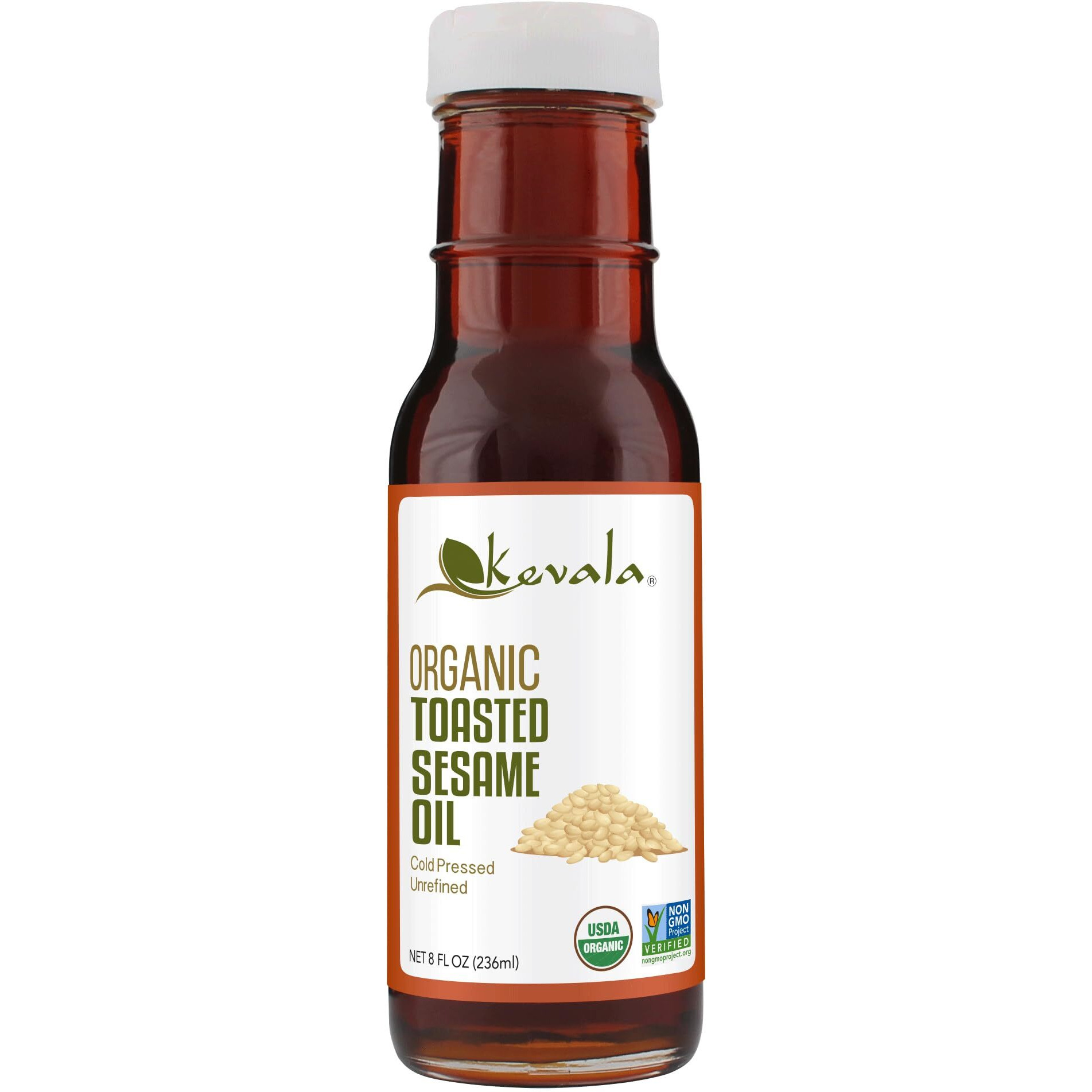 Kevala Organic Toasted Sesame Oil, 8 Ounce (Toasted Sesame Oil, Organic, 8Oz)