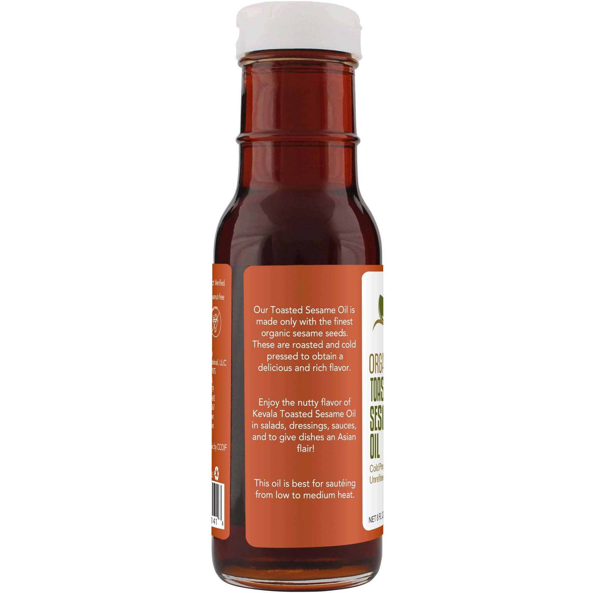 Kevala Organic Toasted Sesame Oil, 8 Ounce (Toasted Sesame Oil, Organic, 8Oz)