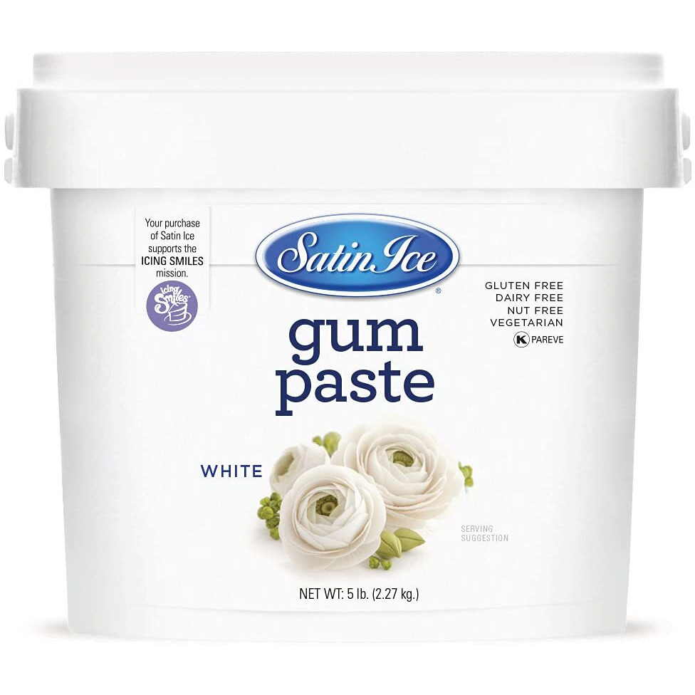 Satin Ice White Gum Paste, Vanilla, 5 Pounds