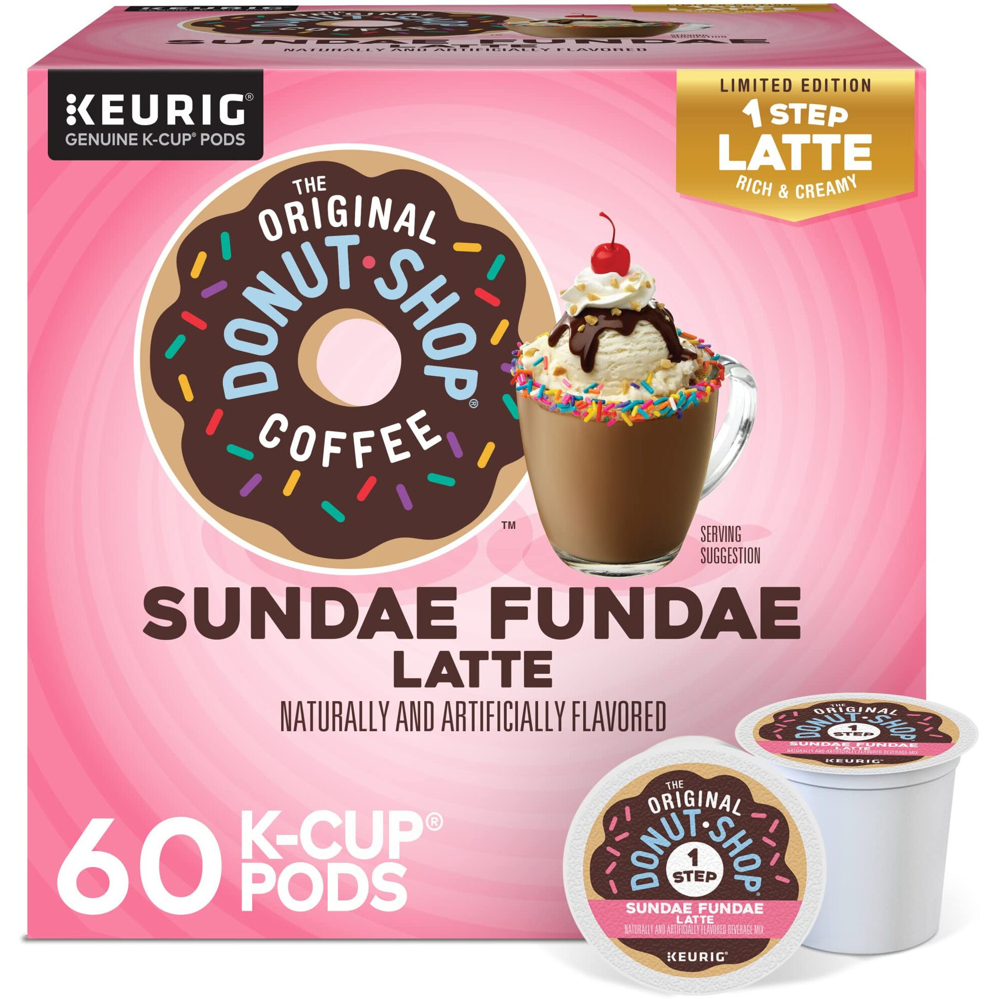 The Original Donut Shop Sundae Fundae One Step Latte, Keurig Single Serve K-Cup Pods, 60 Count (6 Packs Of 10)