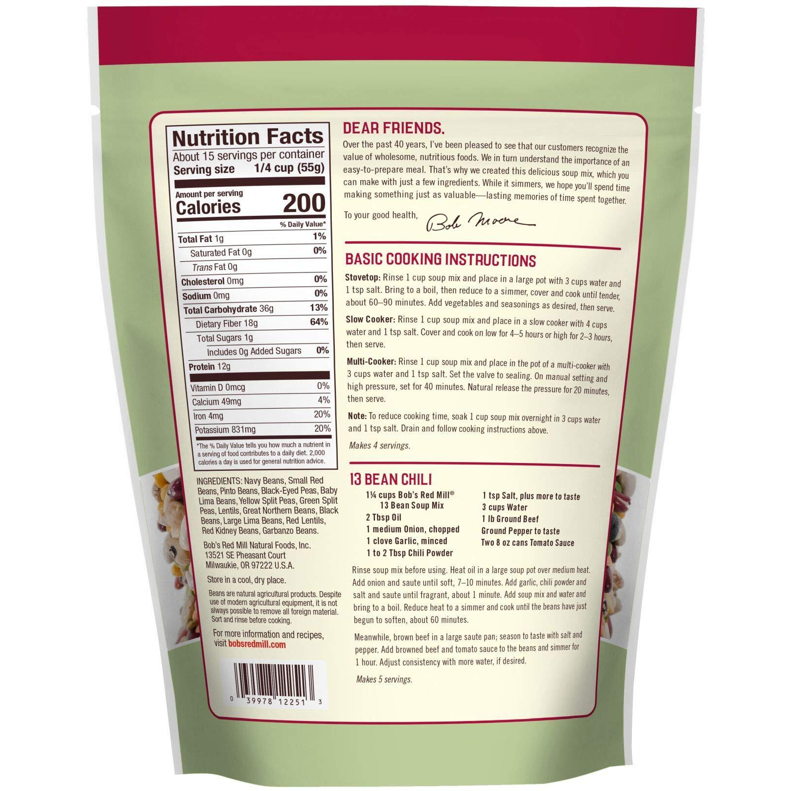 Bob's Red Mill 13 Bean Soup Mix, 29-Ounce (Pack Of 4)