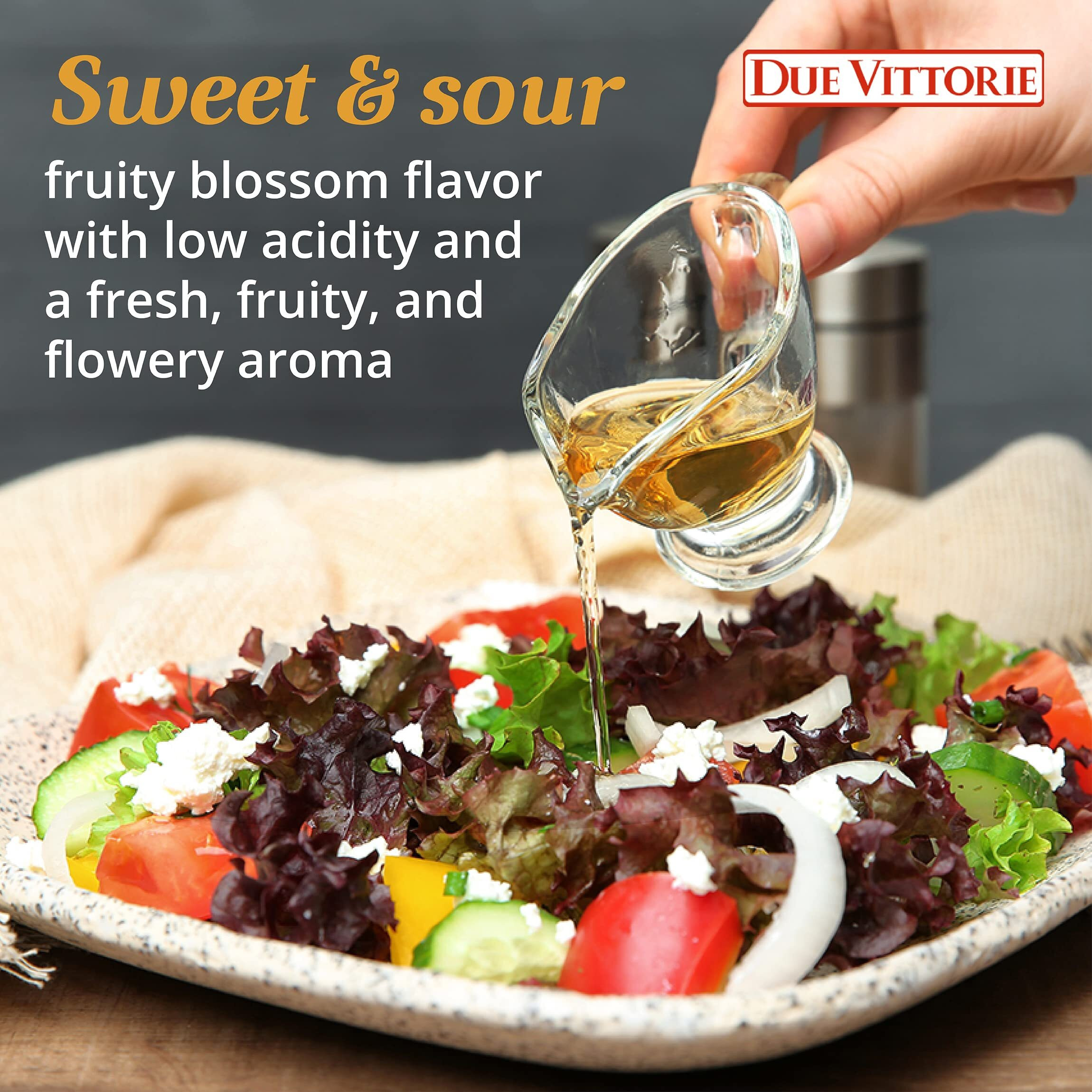 Due Vittorie Dolceto White Balsamic Vinegar Dressing - Made With Traditional Balsamic Vinegar And White Vinegar - White Balsamic Vinaigrette Dressing 8.45Fl Oz / 250Ml (Pack Of 1)
