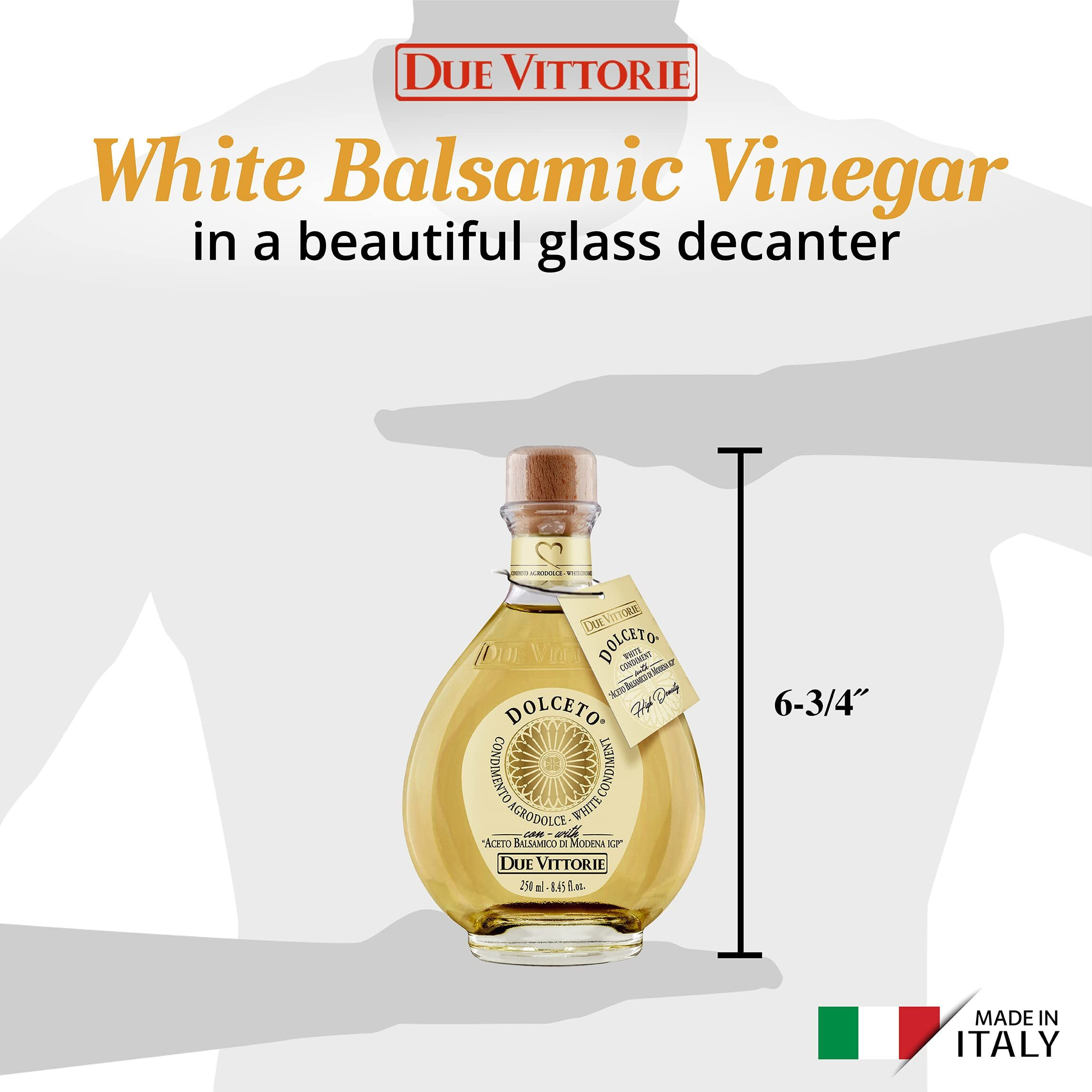 Due Vittorie Dolceto White Balsamic Vinegar Dressing - Made With Traditional Balsamic Vinegar And White Vinegar - White Balsamic Vinaigrette Dressing 8.45Fl Oz / 250Ml (Pack Of 1)