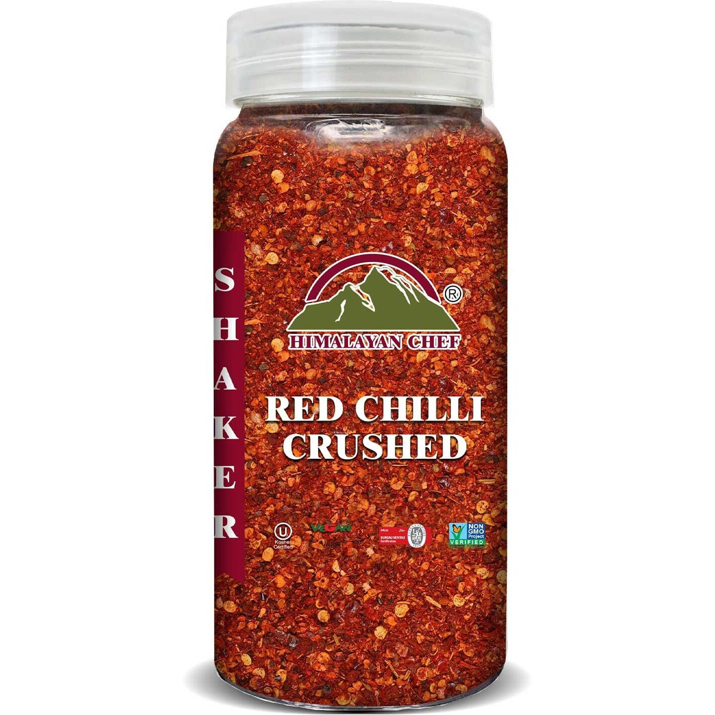 Himalayan Chef Red Crushed Pepper Shaker - Organically Crushed Red Chili Pepper Flakes Great For Pizza, Chowder, Seafood, And Pasta (3.88 Oz)