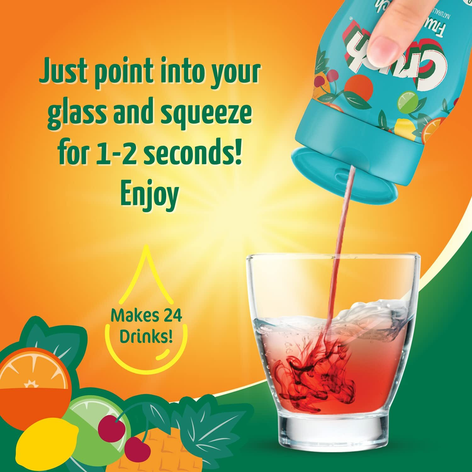 Crush Crush, Fruit Punch, Liquid Water Enhancer - New, Better Taste (4 Bottles, Makes 96 Flavored Water Drinks) 1.62 Fl Oz (Pack Of 1)