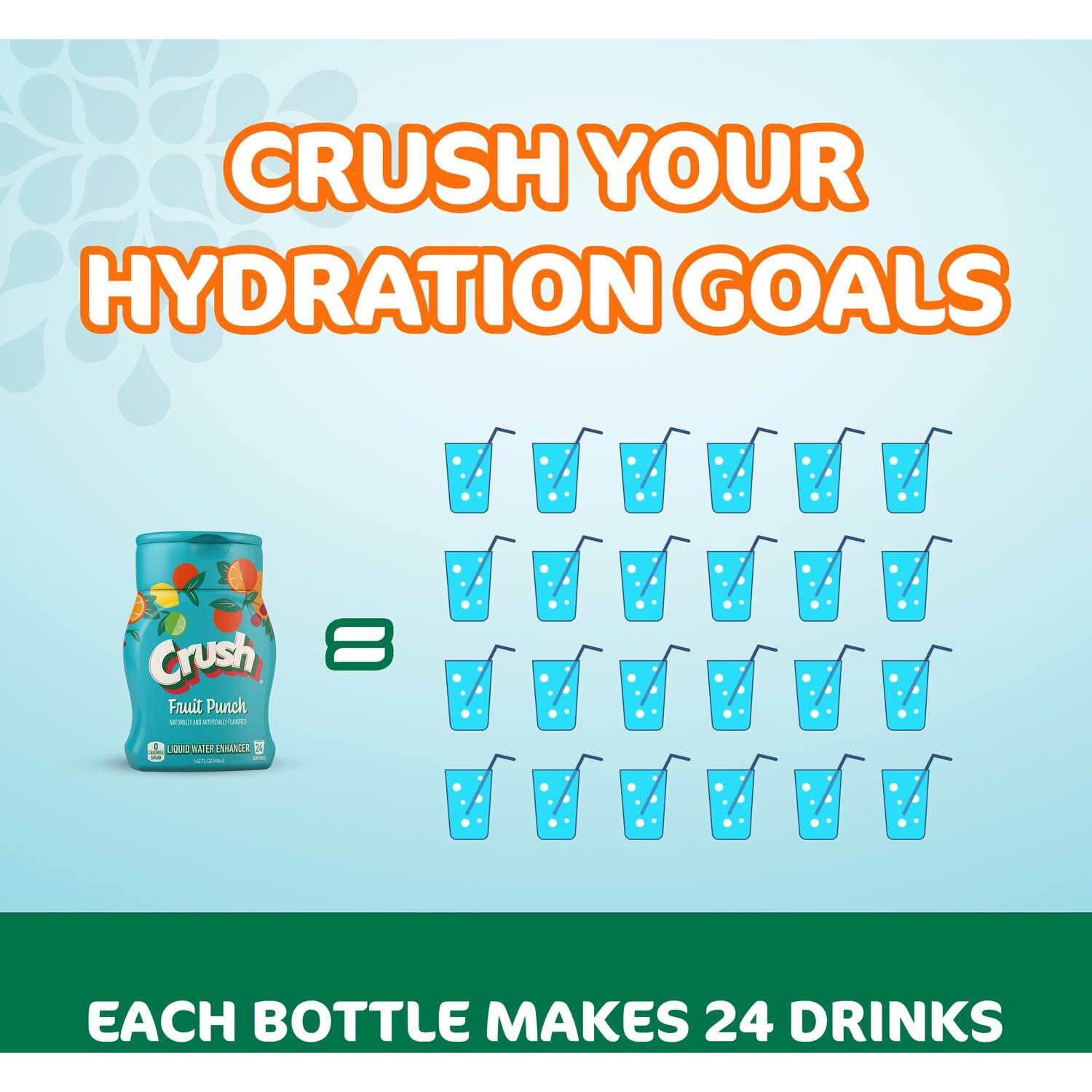 Crush Crush, Fruit Punch, Liquid Water Enhancer - New, Better Taste (4 Bottles, Makes 96 Flavored Water Drinks) 1.62 Fl Oz (Pack Of 1)