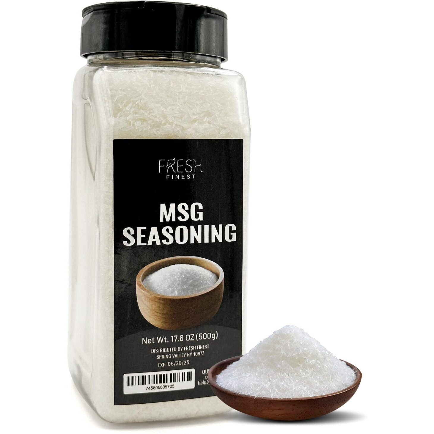Fresh Finest Msg Seasoning - 17.6Oz Msg Powder - Monosodium Glutamate Powder - Pure Flavor Enhancer Powder - Ideal For Cooking, Food, Desserts - Rich Umami Taste - No Additives Or Fillers