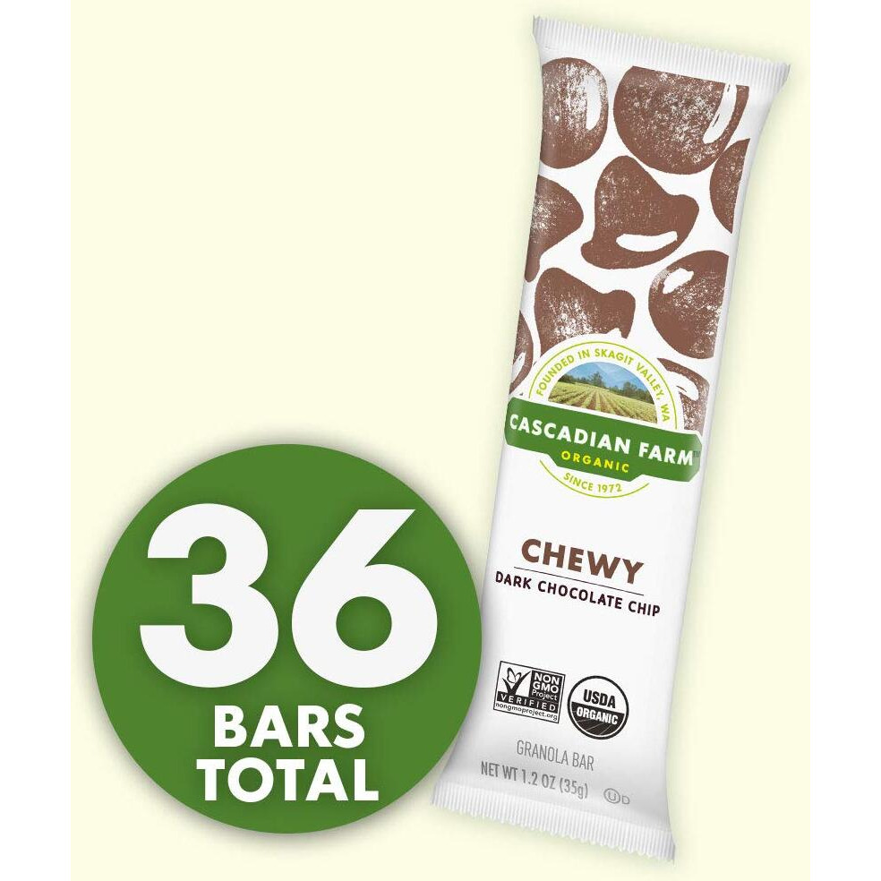 Cascadian Farm Organic Chocolate Chip Chewy Granola Bars, 6 Bars, 7.4 Oz